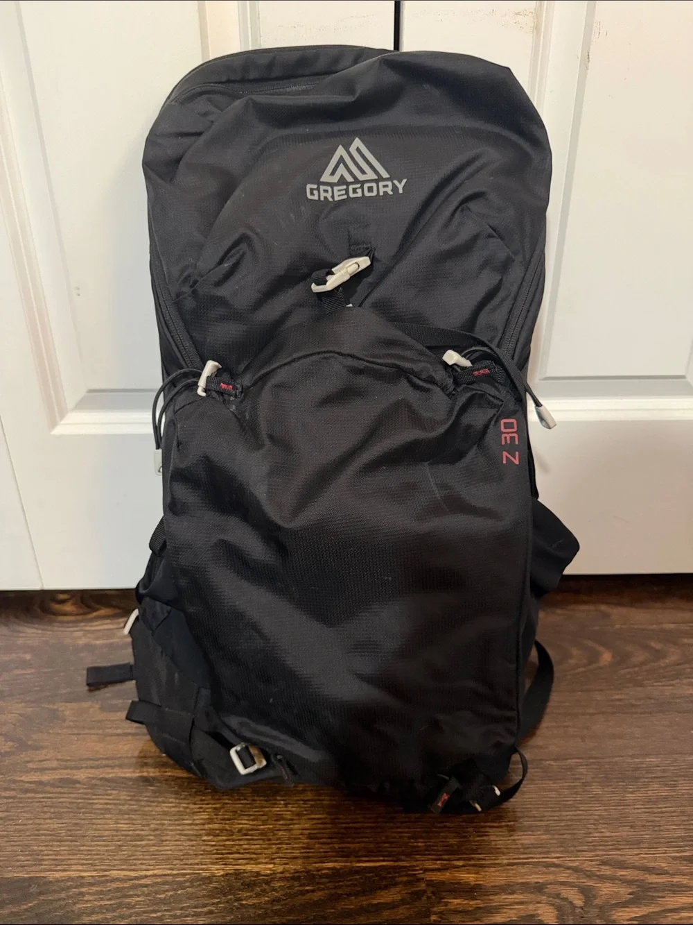 Gregory Black Men's Trekking Backpack with White Harness Accents